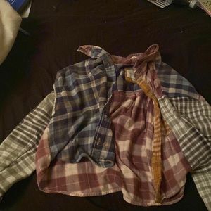 american eagle cropped flannel